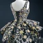 Vintage / Originale Quinceañera Noire Robe De Bal 2020 Robe Boule Encolure Carrée Sans Manches Étoile Brodé Paillettes Asymétrique Dos Nu Volants Robe De Ceremonie