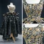 Vintage / Originale Quinceañera Noire Robe De Bal 2020 Robe Boule Encolure Carrée Sans Manches Étoile Brodé Paillettes Asymétrique Dos Nu Volants Robe De Ceremonie
