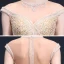 Haut de Gamme Transparentes Robe De Soirée 2020 Trompette / Sirène Encolure Dégagée Sans Manches Perlage Paillettes Faux Diamant Train De Balayage Volants Robe De Ceremonie