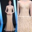 Haut de Gamme Transparentes Robe De Soirée 2020 Trompette / Sirène Encolure Dégagée Sans Manches Perlage Paillettes Faux Diamant Train De Balayage Volants Robe De Ceremonie