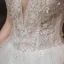 Vintage / Retro Ivory Outdoor / Garden Wedding Dresses 2020 Ball Gown See-through High Neck Short Sleeve Backless Appliques Lace Beading Glitter Tulle Floor-Length / Long Ruffle