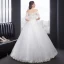 Simple Église Robe De Mariée 2017 En Dentelle Dos Nu 1/2 Manches De l'épaule Blanche Robe Boule Longue