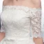 Simple Église Robe De Mariée 2017 En Dentelle Dos Nu 1/2 Manches De l'épaule Blanche Robe Boule Longue