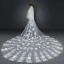 Élégant Blanche 2017 Mariage Tulle Appliques Brodé Voile De Mariée