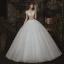 High End Ivory / Creme Spitze Brautkleider / Hochzeitskleider 2020 Ballkleid Durchsichtige Tiefer V-Ausschnitt Kurze Ärmel Rückenfreies Handgefertigt Perlenstickerei Glanz Tülle Lange Rüschen