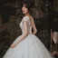 High End Ivory / Creme Spitze Brautkleider / Hochzeitskleider 2020 Ballkleid Durchsichtige Tiefer V-Ausschnitt Kurze Ärmel Rückenfreies Handgefertigt Perlenstickerei Glanz Tülle Lange Rüschen