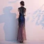 Scintillantes Multi-Couleurs Robe De Soirée 2020 Trompette / Sirène Transparentes Col Haut Sans Manches Appliques En Dentelle Perlage Faux Diamant Gland Longue Robe De Ceremonie