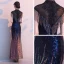 Scintillantes Multi-Couleurs Robe De Soirée 2020 Trompette / Sirène Transparentes Col Haut Sans Manches Appliques En Dentelle Perlage Faux Diamant Gland Longue Robe De Ceremonie
