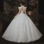 Vintage / Originale Ivoire Jardin / Extérieur Robe De Mariée 2020 Robe Boule Transparentes Col Haut Sans Manches Dos Nu Appliques Paillettes Perlage Longue Volants