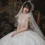 Vintage / Originale Ivoire Jardin / Extérieur Robe De Mariée 2020 Robe Boule Transparentes Col Haut Sans Manches Dos Nu Appliques Paillettes Perlage Longue Volants