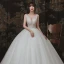 Chic / Beautiful Ivory Outdoor / Garden Wedding Dresses 2020 Ball Gown See-through Deep V-Neck Sleeveless Backless Beading Floor-Length / Long Ruffle