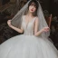 Chic / Beautiful Ivory Outdoor / Garden Wedding Dresses 2020 Ball Gown See-through Deep V-Neck Sleeveless Backless Beading Floor-Length / Long Ruffle