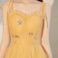 Affordable Yellow Prom Dresses 2020 A-Line / Princess Spaghetti Straps Sleeveless Rhinestone Floor-Length / Long Cascading Ruffles Backless Formal Dresses