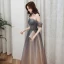 Eleganckie Szary Gradient-Kolorów Brązowy Sukienki Wieczorowe 2020 Princessa Spaghetti Pasy Kótkie Rękawy Frezowanie Cekiny Cekinami Tiulowe Długie Wzburzyć Bez Pleców