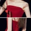 Chic / Beautiful Red Prom Dresses 2020 A-Line / Princess Shoulders Sleeveless Beading Glitter Tulle Floor-Length / Long Ruffle Backless Formal Dresses
