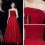 Chic / Beautiful Red Prom Dresses 2020 A-Line / Princess Shoulders Sleeveless Beading Glitter Tulle Floor-Length / Long Ruffle Backless Formal Dresses