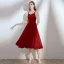 Chic / Belle Blanche Chiffon de retour Robe De Graduation 2020 Princesse Encolure Carrée Gonflée Manches Courtes Thé Longueur Volants Dos Nu Robe De Ceremonie