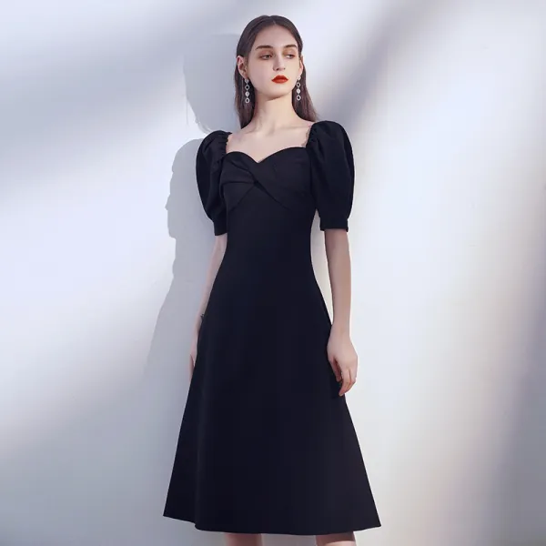 Modest / Simple Black Homecoming Graduation Dresses 2020 A-Line ...