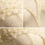 Best Champagne Evening Dresses  2020 A-Line / Princess Off-The-Shoulder Short Sleeve Beading Pearl Glitter Tulle Floor-Length / Long Ruffle Backless Formal Dresses