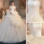 Romantique Ivoire La Mariée Robe De Mariée 2020 Robe Boule Bustier Sans Manches Dos Nu Glitter Tulle Cathedral Train Volants