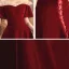 Schlicht Rot Velour Abendkleider 2020 A Linie Off Shoulder Glockenhülsen Lange Rüschen Rückenfreies Festliche Kleider