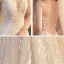 Illusion Champagne Transparentes La Mariée Robe De Mariée 2020 Trompette / Sirène Encolure Dégagée Sans Manches Dos Nu Appliques En Dentelle Perlage Train De Balayage Volants