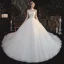 Vintage / Originale Blanche La Mariée Robe De Mariée 2020 Robe Boule Transparentes Col Haut Sans Manches Dos Nu Appliques En Dentelle Perlage Cathedral Train Volants