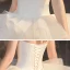 Luxury / Gorgeous Champagne Bridal Wedding Dresses 2020 Ball Gown Strapless Sleeveless Backless Glitter Tulle Cathedral Train Ruffle