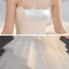 Luxury / Gorgeous Champagne Bridal Wedding Dresses 2020 Ball Gown Strapless Sleeveless Backless Glitter Tulle Cathedral Train Ruffle