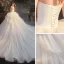 Luxury / Gorgeous Champagne Bridal Wedding Dresses 2020 Ball Gown Strapless Sleeveless Backless Glitter Tulle Cathedral Train Ruffle