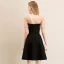 Fashion Black Homecoming Graduation Dresses 2020 A-Line / Princess Square Neckline Puffy Short Sleeve Pearl Backless Short Little Black Dress