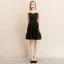 Fashion Black Homecoming Graduation Dresses 2020 A-Line / Princess Square Neckline Puffy Short Sleeve Pearl Backless Short Little Black Dress