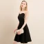 Fashion Black Homecoming Graduation Dresses 2020 A-Line / Princess Square Neckline Puffy Short Sleeve Pearl Backless Short Little Black Dress