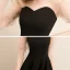 Fashion Black Homecoming Graduation Dresses 2020 A-Line / Princess Square Neckline Puffy Short Sleeve Pearl Backless Short Little Black Dress