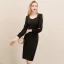 Modest / Simple Black Homecoming Graduation Dresses 2020 A-Line / Princess Square Neckline Puffy Long Sleeve Short Formal Dresses