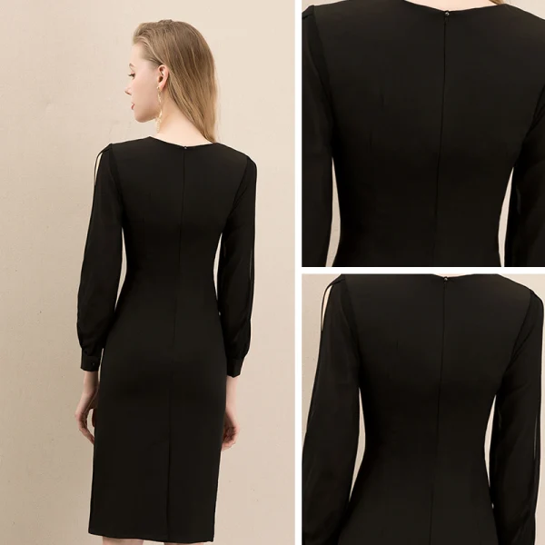 Modest / Simple Black Homecoming Graduation Dresses 2020 A-Line / Princess Square Neckline Puffy Long Sleeve Short Formal Dresses