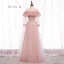 Fine Perle Rosa Brudepikekjoler 2020 Prinsesse Ryggløse Beading Glitter Tyll Lange Buste