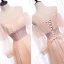 Fine Perle Rosa Brudepikekjoler 2020 Prinsesse Ryggløse Sash Beading Glitter Tyll Lange Buste