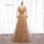 Élégant Marron Robe Demoiselle D'honneur 2020 Princesse Dos Nu Ceinture Étoile Appliques En Dentelle Paillettes Longue Volants