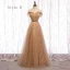 Élégant Marron Robe Demoiselle D'honneur 2020 Princesse Dos Nu Ceinture Étoile Appliques En Dentelle Paillettes Longue Volants