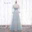 Chic / Beautiful Grey Bridesmaid Dresses 2020 A-Line / Princess Backless Beading Glitter Tulle Floor-Length / Long Ruffle