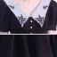 Modest / Simple Black Homecoming Graduation Dresses 2020 A-Line / Princess V-Neck Puffy Short Sleeve Appliques Lace Short Ruffle Little Black Dress