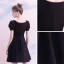 Modest / Simple Black Homecoming Graduation Dresses 2020 A-Line / Princess V-Neck Puffy Short Sleeve Appliques Lace Short Ruffle Little Black Dress