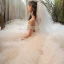 Stunning Champagne Bridal Wedding Dresses 2020 Ball Gown Off-The-Shoulder Short Sleeve Backless Beading Cascading Ruffles Cathedral Train