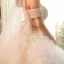 Stunning Champagne Bridal Wedding Dresses 2020 Ball Gown Off-The-Shoulder Short Sleeve Backless Beading Cascading Ruffles Cathedral Train