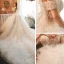 Stunning Champagne Bridal Wedding Dresses 2020 Ball Gown Off-The-Shoulder Short Sleeve Backless Beading Cascading Ruffles Cathedral Train