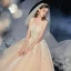 Romantisch Champagner Hochzeits Brautkleider / Hochzeitskleider 2020 Ballkleid Durchsichtige Eckiger Ausschnitt Ärmellos Rückenfreies Applikationen Spitze Pailletten Glanz Tülle Kathedrale Schleppe