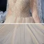 Best Champagne Bridal Wedding Dresses 2020 Ball Gown See-through Scoop Neck Long Sleeve Backless Beading Glitter Tulle Cathedral Train Ruffle