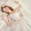 Luxury / Gorgeous Champagne Lace Bridal Wedding Dresses 2020 Ball Gown Off-The-Shoulder Short Sleeve Backless Appliques Lace Cathedral Train Ruffle
