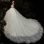 Fabulous Champagne Bridal Wedding Dresses 2020 Ball Gown Off-The-Shoulder 3/4 Sleeve Backless Appliques Lace Sequins Cathedral Train Ruffle